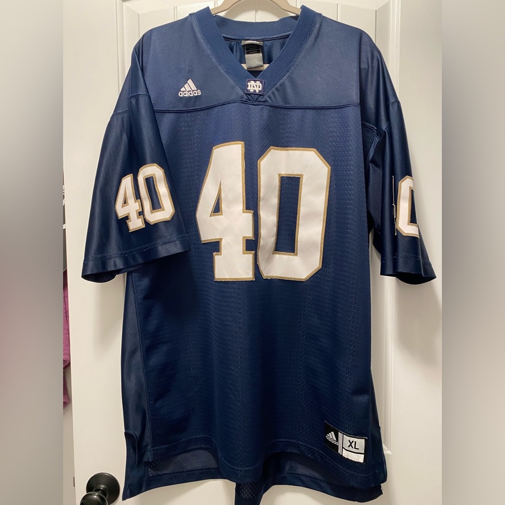 Adidas Navy and Gold Men's Notre Dame Jersey